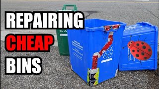 SAVE your recycling bins from the DUMP- repairing bins with recycled material! by Ladybug Adventures 344 views 11 months ago 3 minutes, 58 seconds