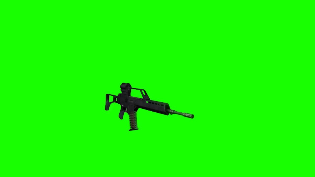 HK G-36 C assault rifle green screen 2 - YouTube