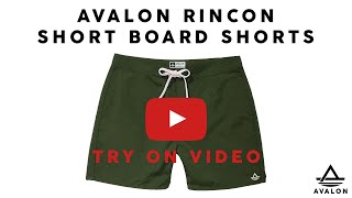 Avalon Rincon Short Board Shorts in Color Green - Try on Video