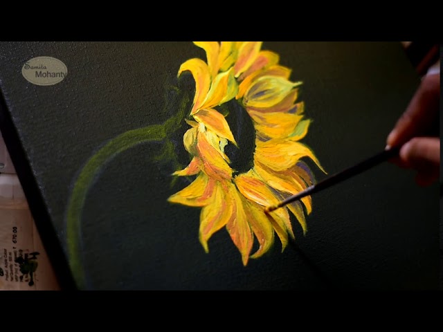Art tutorials for kids. Easy sunflower acrylic painting tutorial for kids.  Watch full detailed tutorial here -   Art, By Nimmy's Art