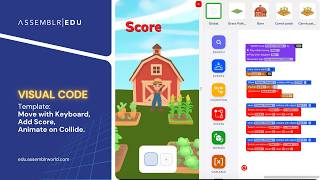 Memanfaatkan Template Move with Keyboard, Add Score, dan Animate on Collide.
