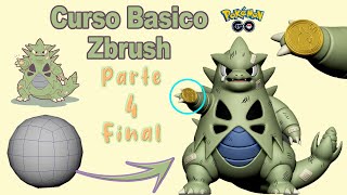 Tyranitar Chibby con Pokemoneda 3D - Tutorial Básico en zbrush #Clase4 #pokemongo