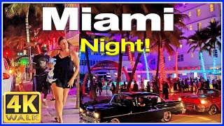 4K VIDEO WALK Ocean Drive SOUTH BEACH Miami Beach 4K Florida USA