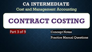 Contract Costing (Part 3) | PM Questions | CA  Inter / IPCC | CA CS CMA