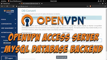 Convert OpenVPN Access Server to MySQL Backend