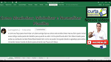 Como minimizar a planilha no Excel?