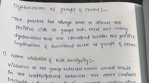 Dysfunction of groups &teams ||Organizational behaviour ||Btech unit -4 final video||