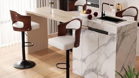 Nalupatio Swivel Bar Stools Set, Wooden Barstools PU Leather Upholstered Bar Chairs Review