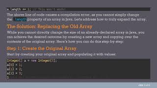 Expanding an Array in Java: How to Increase Size When You Have a Limited Number of Places