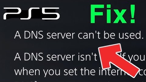 PS5 Error "A DNS Server Can