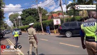 President Ruto arrives at the Nairobi residence of late CDF Ogolla.