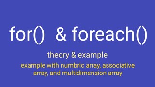 PHP Foreach & For Loop Tutorial in Hindi / Urdu