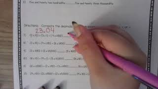 Read, Write, and Compare Decimals Study Guide
