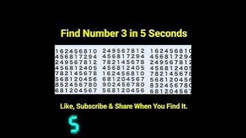 TEST YOUR EYES l Find The Number 3 l Word Puzzle Quiz | #shorts #trending #short