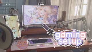 ☁️ a cozy gaming setup for violent video games || 2022 kawaii pink & purple gaming setup tour