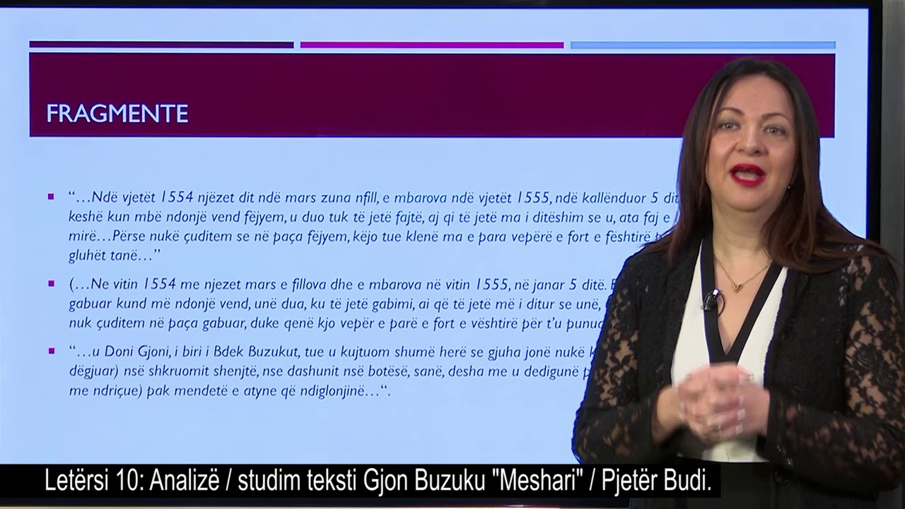 Gjuhë Shqipe dhe Letërsi 10 - Analizë/studim teksti Gjon Buzuku 