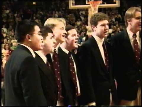 The Colgate Thirteen sings the anthem at the Chicago Bulls game