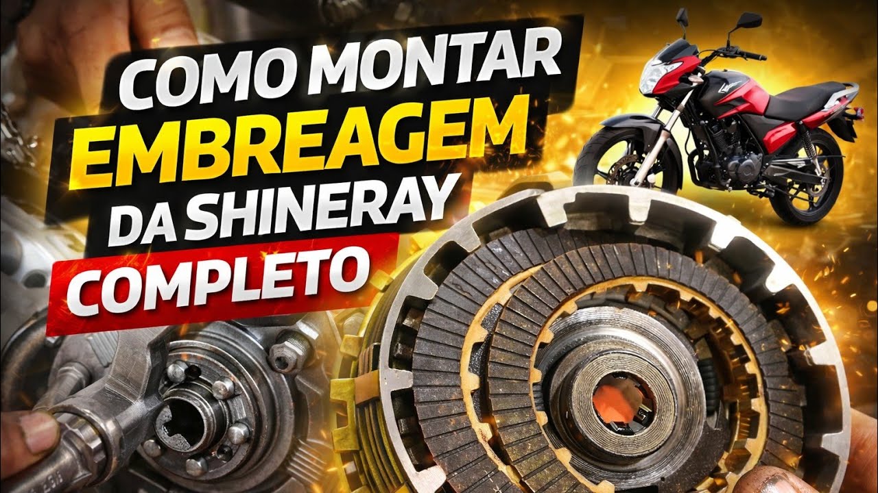 Montagem da embreagem da Shineray jet 125cc