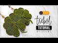 Trébol 4 Hojas » 🍀  tutorial | como hacer aretes de la suerte de hilo | diy ● Macrame #220