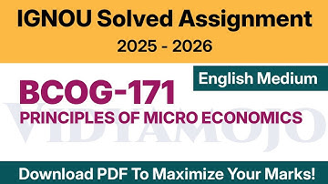 IGNOU BCOG 171 Solved Assignment 2025-26 English Medium PDF Download