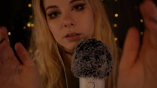 ASMR | personal attention - close up whispering, hair comb, face touching, fluffy mic blowing