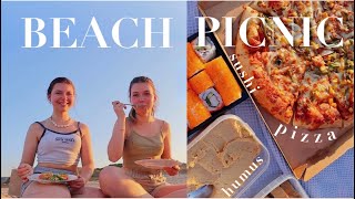 SENİ beach'de bir pikniğe davet ettim!🌊🐚 Pinterestten çıkmış yaz günü, günbatımı, pizza & sushi vlog