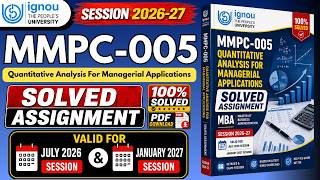 MMPC-005 Solved Assignment 2026-27 | IGNOU MBA | July 2026 &amp; January 2027 | Latest PDF Solution
