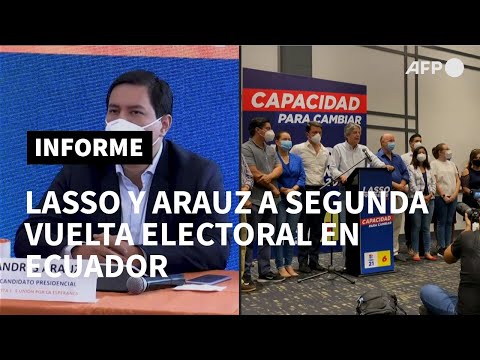 El izquierdista Arauz y el derechista Lasso disputarán balotaje en Ecuador | AFP