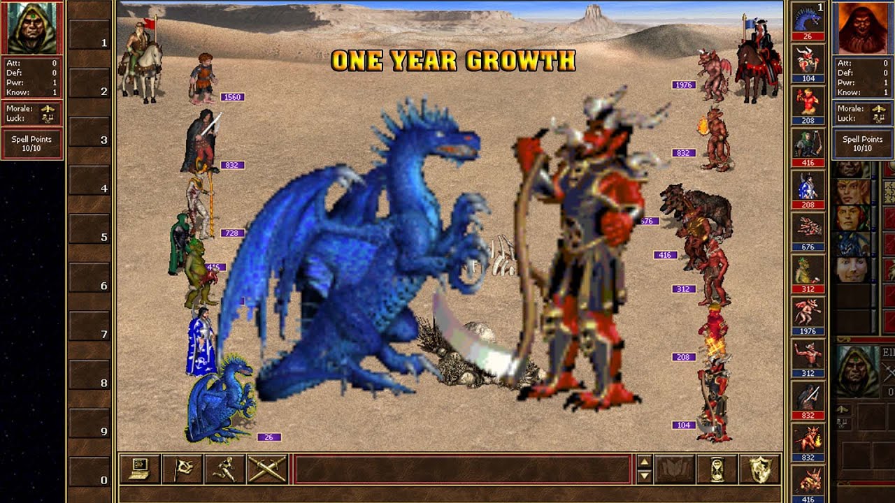 Heroes 3 COMBAT One year growth Inferno vs Neutral Creatures 4 SoD