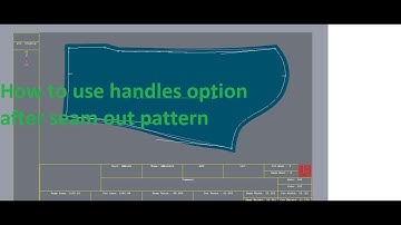 How to use Handles option after pattern seam out.