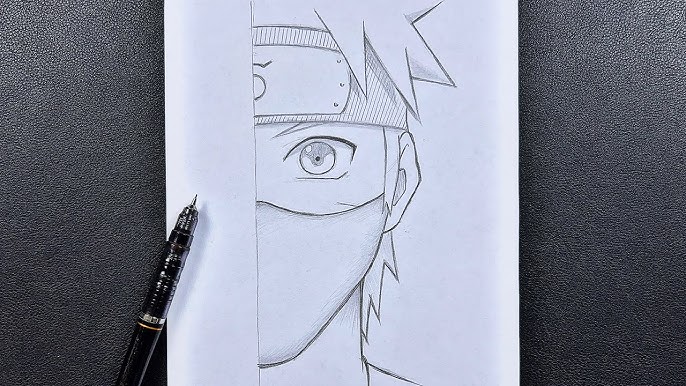 How to draw Naruto half face step by step, Easy drawing ideas for  beginners, Easy anime drawing, anime, drawing, How to draw Naruto half  face step by step