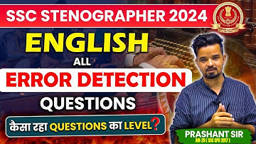 SSC Steno 2024 | All Error Detection Questions by Prashant sir | Prashant solanki english #sscsteno