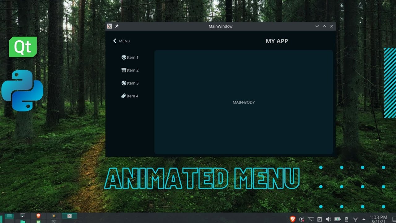 Python GUI Simple Animated Side Menu Using Custom Widget Module ...