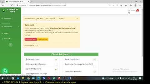Cara mencetak kartu tes pada pendaftaran PPDB MTsN 1 Jepara TP  2022/2023 jalur terpadu MIN 2 Jepara