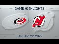 NHL Highlights | Hurricanes vs. Devils - Jan 22, 2022