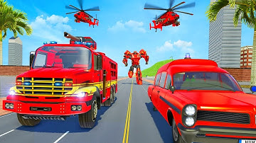 Ambulance and Car Robot Transformation Game - Robot Games - Android IOS Gameplay.
