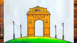 india gate drawing