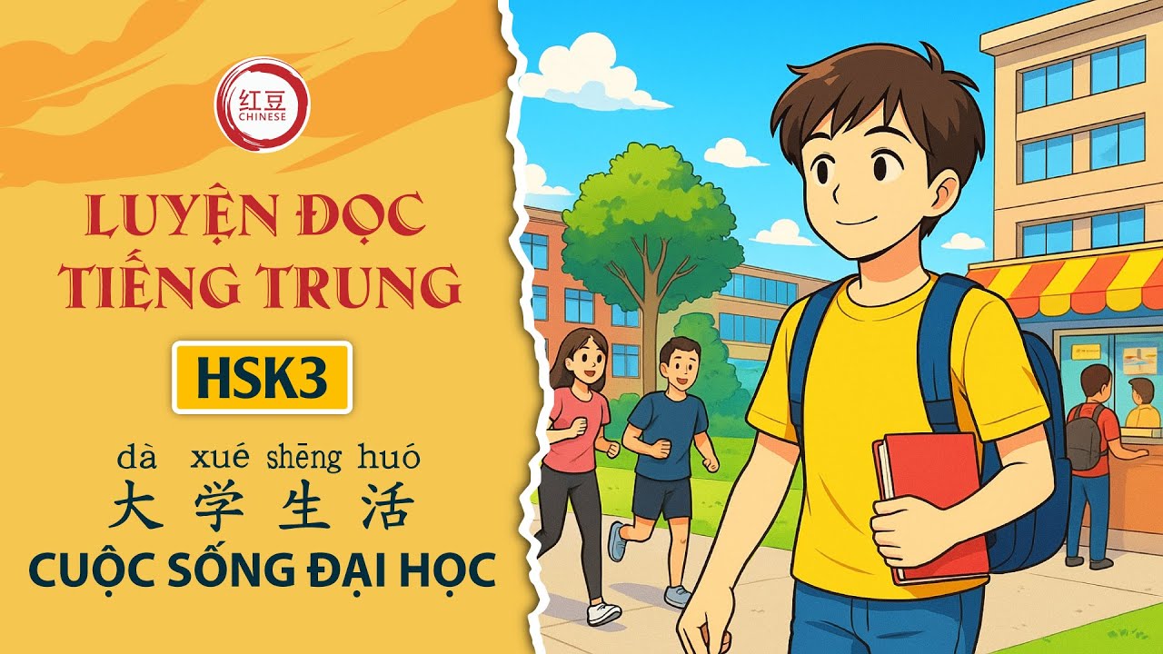 【LUYỆN ĐỌC TIẾNG TRUNG】HSK3 | 大学生活 (Dàxué shēnghuó) | Cuộc sống đại học