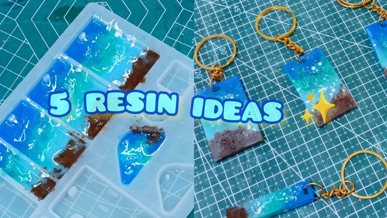 5 Cool Resin ideas ✨ | Resin Ocean  Keychain making 