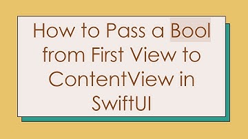 How to Pass a Bool from First View to ContentView in SwiftUI