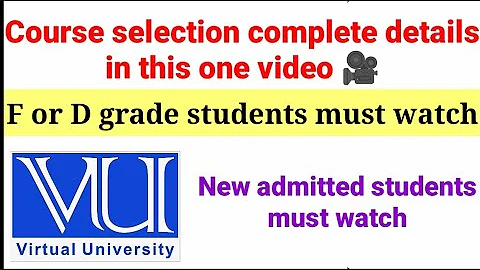 How to do course selection in vu fall 2022 | course selection tips | course selection details in vu