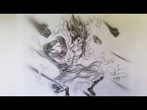 Drawing Luffy Gear 4 Snakeman, TUTORIAL DRAW STEP BY STEP WITH ...