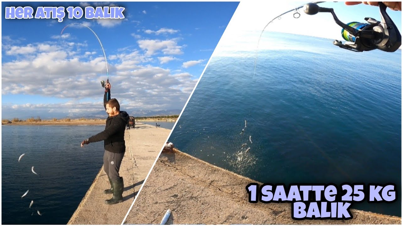HER ATIŞTA 10 BALIK / 1 SAATTE 25 KG BALIK YAKALADIK / ÇAPARİ İLE AKDENİZ HAMSİSİ AVI