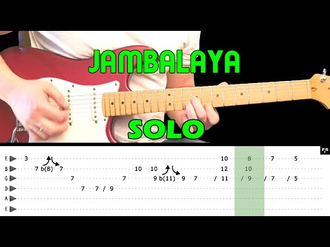 JAMBALAYA - Guitar lesson - Guitar solo (with tabs) - The Carpenters - fast and slow version
