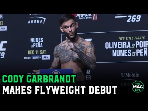 Cody Garbrandt makes weight for flyweight debut with a couple of jokes