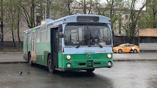 Поездка на автобусе Mercedes-Benz O305 Х 743 ЕМ 96 , (Маршрут 90 последний трехдверный O305 в мире!)