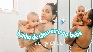 BANHO DE CHUVEIRO COM O BEBÊ SOZINHA na prática - BANHO TRANQUILO NO BEBÊ DE 4 MESES | maternidade ♡