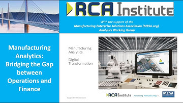 Manufacturing Analytics: Bridging the Gap between Operations and Finance