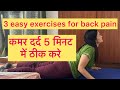 5 मिनट में कमर दर्द ठीक करे | 3 easy exercises for back pain | lower back pain relief