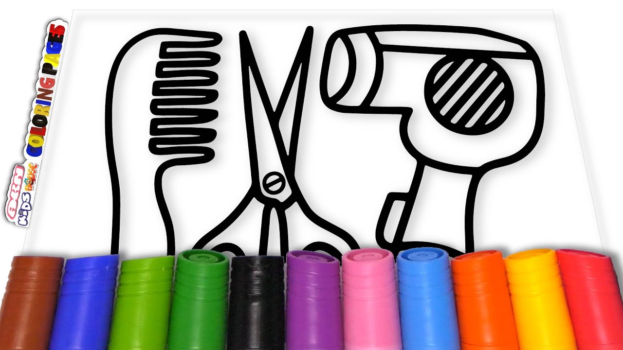 Hair Salon Tools and Ice Cream Coloring Pages!/ Coloring Page Fun Zone